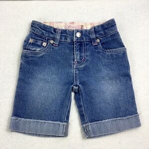 LEVI'S Toddler Girl Size 3T Adjustable Waist Stretch Bermuda Short, Denim/Pink